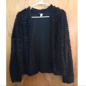 Black Faux Fur-style Cardigan